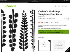 a screen shot of the crafter's workshop website, with an image of some plants