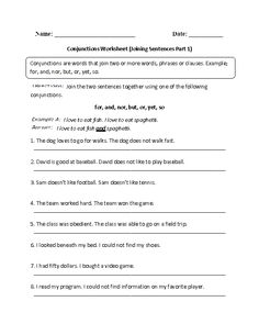 the worksheet for conjunctions and puncturists are shown in this image