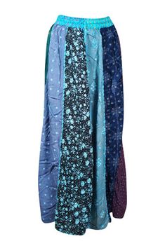 Womens Boho Maxi Skirt, Blue Dori Patchwork, Flared, Long Skirts S/M/L in shades of blue, ,teals adorned with an array of eclectic prints, including abstract, solid, striped, and floral motifs, all beautifully presented on a soft, breathable rayon fabric. This skirt exudes charm and versatility.These vertical panels are adorned with a thick "dori," extending from the waist down to the hem, resulting in a festive boho aesthetic.This long skirt features an accordion pleat design that starts narrow Maxi Skirt Blue, Eclectic Prints, Boho Maxi Skirt, Maxi Skirt Boho, Boho Aesthetic, Long Skirts, Boho Maxi, Rayon Fabric, Boho Women