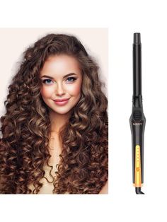 This 3/4 inch curling iron has industry-leading technology, high temperature resistance, ceramic technology provides high and even heat while protecting hair, make your hair healthier, natural and shiny. The curling iron applies powerful PTC heating technology and 5 adjustable heat settings ranges from 260℉-410℉ that heats up quickly with several different heat settings making it easy to find the right heat setting whether you have short or long locks;thick or thin. The curling iron comes with an insulated wand tip&Stand design to reduce the contact area with the table, 8.5ft long 360°swivel power cord to provides a tangle-free hair curling experience, a heat-resistant glove to avoid burns, and will shut itself off after 60 minutes if not used.No more wondering if you've remembered to turn Hair Wand, Tangle Free Hair, Wand Hairstyles, Lasting Curls, Table 8, Waves Hair, Heat Resistant Gloves, Curling Irons, Long Lasting Curls