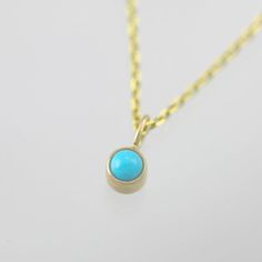 Turquoise Drop Necklace, Lrg. in 14k Yellow Gold (16") Dainty Yellow Gold Turquoise Necklace For Gift, Pearl Drop Pendant, Mother Necklace, Mothers Necklace, Sleeping Beauty Turquoise, Yellow Gold Pendants, Pink Pearl, Drop Necklace, Drop Pendant