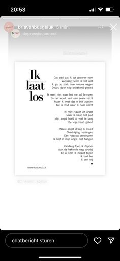 an iphone screen with the text'i like that los'in black and white