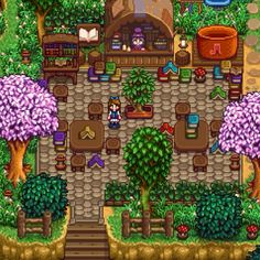 pequena decoração💚 Stardew Perfection, Stardew House Interior, Stardew Valley Room Ideas, Stardew Valley Interior Design, Stardew Valley Decoration Ideas, Stardew Valley House Interior, Stardew Valley Farm Layout, Tiny Glade, Stardew Valley Tips