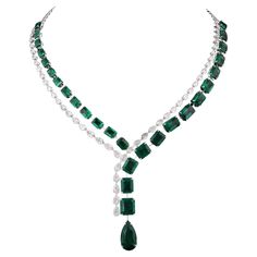 Diamond Necklace New Designs, Opulent Round Necklaces For Formal Occasions, Opulent Diamond Necklace With 17 Jewels, Exquisite Diamond Emerald Necklace For Formal Occasions, Luxury Emerald Gemstone Necklace For Formal Occasions, Exquisite Diamond And Emerald Formal Necklace, Exquisite Green Diamond Necklace For Formal Occasions, Exquisite Emerald Necklace With Diamonds For Formal Events, Luxury Hand Set Emerald Necklaces