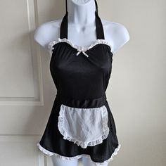 French Maid Lingerie Set, Dreamgirl, One Size Comes With One Panty, One Tie-On Apron, A Tie-On Headband, And Two Velcro Wristbands. Bought And Taken Out Of Packaging But Never Worn, Brand Is Dreamgirl, It's One Size (I'm A Size 6, Medium, 130-135 Lbs And I Felt It Would Work For Me Comfortably. Feel Free To Drop Offers! Diy French Maid Outfit, French Maid Couple Costume, Satin Maid Uniform, Maid Lingerie, Cat Maid Lingerie Costume, French Maid, Lingerie Set, Black & White, Women's Intimates