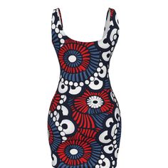 Celebrate in style with our Red, White & Blue U-Neck Bodycon Dress, the perfect choice for any holiday party or patriotic event. Crafted with a cozy blend of microfiber, our dress combines 88% polyester for durability and 12% spandex for just the right stretch. The skin-tight fit accentuates your curves while the soft, comfortable fabric ensures breathability. Featuring a flattering U-neck and a sleek, sling sleeveless design, this bodycon dress is designed to pair effortlessly with your favorit Patriotic Blue Dresses For 4th Of July, Fitted Sleeveless Dress For 4th Of July, Patriotic Blue Sleeveless Dress, Red Patriotic Dress For 4th Of July, Patriotic Red Dresses For 4th Of July, Patriotic Sleeveless Red Dress, Independence Day Outfit, Flag Dress, Red Bodycon Dress