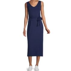 95% Rayon, 5% Spandex Sleeveless, V-Neckline, Midi, Print, Cut Outs, Twist Front, Belt, Midi-Calf Length Casual Sleeveless V-neck Dress For Work, Blue Stretch Sleeveless V-neck Dress, Blue Sleeveless V-neck Dress For Work, Blue Stretch V-neck Sleeveless Dress, V-neck Stretch Sleeveless Dress For Work, Stretch V-neck Sleeveless Dress For Work, Casual Blue Sleeveless V-neck Dress, Summer Dress Trends, White Floral Midi Dress