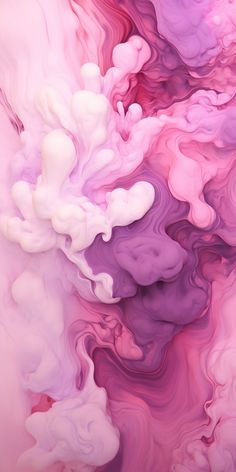 an abstract painting with pink, purple and white colors