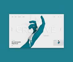 the website design for creative art studio creave is displayed on a blue background