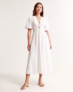 Women's Tie-Front Textured Maxi Dress | Women's Dresses & Jumpsuits | Abercrombie.com Textured Maxi Dress, Bridal Wardrobe, Abercrombie And Fitch Dresses, Seersucker Fabric, Women's Tie, Short Sleeve Maxi Dresses, Textured Dress, Flowy Maxi Dress, Beach Photoshoot