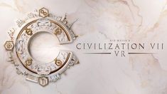 the logo for siddene's civilization vi vr is shown in gold and white