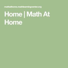 a green background with the words home math at home