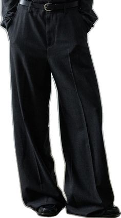 Modern Relaxed Fit Bottoms For Formal Occasions, Modern Wide-leg Pants With Welt Pockets, Wide Leg Office Bottoms, Wide Leg Relaxed Fit Bottoms For Office, Modern Full-length Business Casual Bottoms, Modern Full-length Bottoms With Welt Pockets, Modern Ankle-length Wide Leg Pants, Modern Solid Color Wide Leg Ankle-length Pants, Relaxed Fit Full Length Office Bottoms