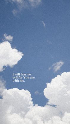 an airplane flying in the sky with a quote above it that says i will fear no one can't you are with me