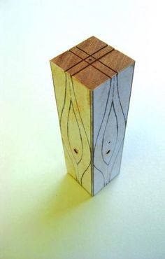 a small wooden object sitting on top of a white table