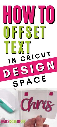 how to offset text in cricut design space