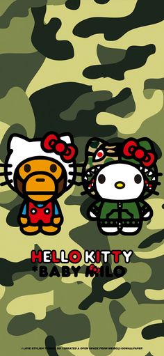 an image of hello kitty baby mild on camo