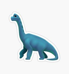 a blue dinosaur sticker on a white background