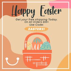 Happy Easter! Claim your free shipping Today On All Orders $50+ Code: EASTER21 #happy #easter #free #shipping #gift #bags Tote Bags