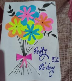 a birthday card with flowers on it and the words happy diy's day