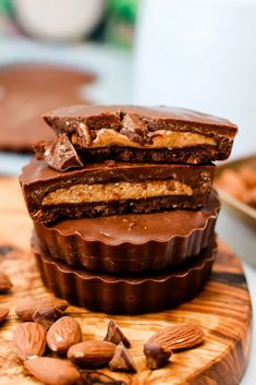 homemade reeses, Carob Almond Butter Cups Almond Butter Cups, Homemade Almond Butter, Almond Butter Recipes, Food Sensitivity, Chocolate Peanut Butter Cups