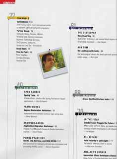 an image of a person's profile on the back of a brochure