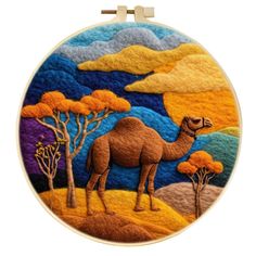 Needle Felting kit - Camel Among Trees Needle Felting Tools, Needle Felting Supplies, Art & Craft Kit, Needle Felting Kits, Acrylic Painting Techniques, Craft Set, Creative Hobbies, Craft Shop, Felt Art