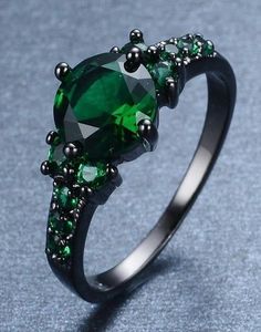 Oval Green Diamond Ring With Vs Clarity, Green Oval Jewelry For Proposal, Oval Green Jewelry For Proposal, Green Diamond Ring With Vs Clarity For Wedding, Black Hills Gold Rings, Gothic Engagement Ring, Promise Rings Vintage