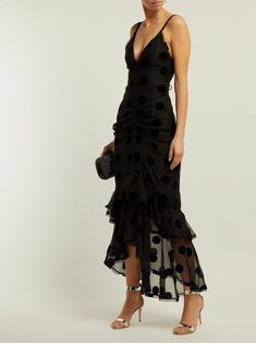 Ruched Black Dress, Black Ruched Dress, Maria Lucia Hohan, Exquisite Gowns, Silver Sandals, Black Tulle, Guest Outfit