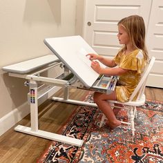 Our kid's adjustable study desk offers sit-stand workstation ergonomics for your kids every day. Using our intuitive locking rotary knobs, you or your kids can easily adjust the height from 21.3" to 30". Our children's adjustable table will grow in height along with your little loved ones and will be ready to adjust for sit or stand work. The drawer for storage underneath the surface of the ensures your kid's school supplies will never go missing again! They'll be able to easily find the right p Desk For Kids, Sit Stand Workstation, Childrens Desk, Drawing Desk, Height Adjustable Desk, Kids School Supplies, Kids Studio, Portable Desk, Stand Up Desk