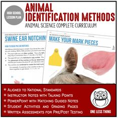 an animal identification poster with instructions on how to use it