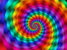 an image of a multicolored spiral design with many colors in the middle and bottom