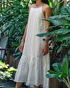 Please message us the color and size you want Casual Linen Maxi Dress For Spring, Chic Linen Maxi Dress For Day Out, Chic Spring Linen Dress, Chic Linen Maxi Dress For Summer, Chic Linen Dress For Summer Brunch, Chic Linen Midi Dress For Summer, Chic Linen Dress For Day Out, Chic Linen Midi Dress For Day Out, Chic Linen Dress For Brunch