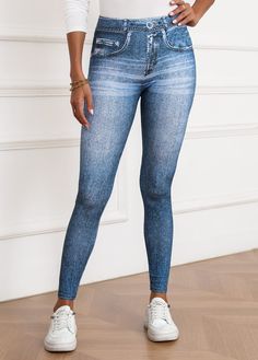 Stretch Mid-rise Denim Jeans, Non-stretch Washed Denim Blue Pants, Non-stretch Dark Wash Pants, Non-stretch Medium Wash Pants, Stretch Blue Denim Jeans, Non-stretch Washed Denim Blue Jeans, Dark Wash Stretch Mid-rise Bottoms, High Waist Washed Denim Blue Bottoms, Mid-rise Washed Denim Blue Bottoms