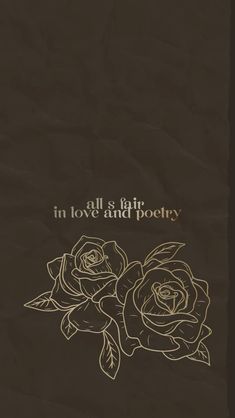 an old book with roses on it and the words in love and poetry written below