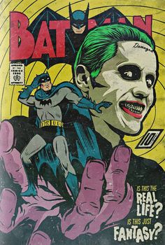 an old comic book cover with the joker and batman