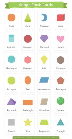 shapes flash cards with the words shape flash cards