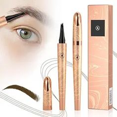 the eyeliner pen is in front of an image of a woman's face