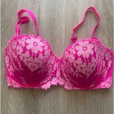 New Without Tags Dark/Light Pink Color With Floral Design Size 34d Super Cute Victoria Secret Bra With Removable Straps ! Victoria Secret Dream Angel, Multiway Bra, Dark Light, Light Pink Color, Victoria Secret Bras, Victoria's Secret Pink, Victoria Secret, Secret Pink, Women's Intimates