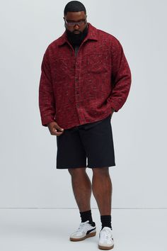 Available In Red/combo. Fold Down Collar Chest Pockets 69% Polyester, 14% Acrylic, 7% Nylon, 7% Rayon, 3% Wool Disclaimer: Plaid Placement Will Vary Imported | Mens Flashing Lights Shacket in Red size XL by Fashion Nova Flashing Lights, Chest Pocket, Fashion Nova, Mens Jackets, Mens Shirts, Plaid, Size Medium, Wool, Collar