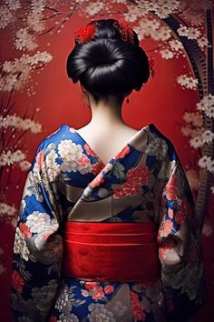 Dos De La Belle Geisha En Kimono Ancien ... | Premium Photo #Freepik #photo #femme-japonaise Kimono Geisha, Kimono Woman Art, Kimono Portrait, Woman In Kimono Art, Geisha Shamisen, Kimonos, Japan, Sculpture, Art