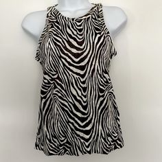 100% Linen With Zebra Print Casual Zebra Print Tops For Spring, White Zebra Print Tops For Summer, White Zebra Print Casual Tops, Casual Sleeveless Zebra Print Top, Zebra Print Summer Vacation Top, Summer Vacation Zebra Print Top, Spring Zebra Print Tops For Beach, Spring Beach Zebra Print Tops, Spring Zebra Print Stretch Top