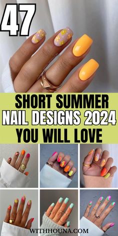 Summer is approaching and I can bet you're looking for the cutest summer short nails of 2024 to take your short nail design to the next level. If so, you'll love these cute summer short nail designs as we've got you everything from cute summer short nails, summer short nail ideas, summer short nail inspo, and so much more to enjoy this summer. Short Summer Nail Designs 2024, Nails Fresh, Short Nails Summer, Summer Gel Nails, Square Nail Designs, Summer Manicure, Summer Sundress, Short Nail