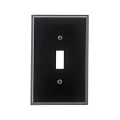 a black wall plate with two lights on each side and one light switch in the middle