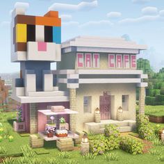 an image of a cat house in minecraft