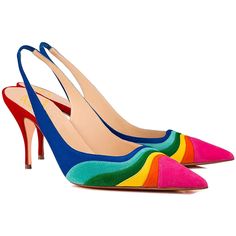 PRICES MAY VARY. 【Rainbow Color Design】These women basic mid heeled pumps shoes is dominated by rainbow color elements. The contrast of the rainbow is very layered. We designed the brightest original rainbow colors, the most simple gray-black design, and the noblest Morandi deep rainbow colors. 【Sexy Pointed Toe】These kitten heel slingback pumps match the lovely bright rainbow colors with pointed toe, which makes ladies playful but sexy, noble but lively.The middle part of the foot pad is slight Band Shoes, Shoes Big, Dress Office, Kitten Heel Pumps, Ladies Dress, Toe Sandals, Slingback Pump, High Heel Pumps, Womens Heels