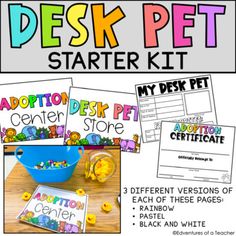 a desk pet starter kit with pictures and instructions