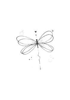 a black and white drawing of a dragonfly