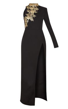 Get this season's hottest look in this head-turning maxi dress. Featuring a black material, high neck, one shoulder design with shoulder padding, extreme side split with gold embroidered detailing, style with strappy heels to complete the look.Length approx 154cm/60.5" (Based on a sample size UK 6)Model wears size UK 6/ EU 34/ AUS 6/ US 2Model Height - 5ft 9" Embroidered Trim, Darling Dress, Wedding Guest Dresses, Lifestyle Trends, Shoulder Design, Side Split, Strappy Heels, Black Maxi Dress, Guest Dresses