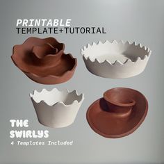 three different types of cupcake pans with the words printable template - tutorial